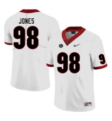 Men #98 Noah Jones Georgia Bulldogs College Football Jerseys Sale-White Men #98 Noah Jones Georgia Bulldogs College Football Jerseys Sale-White