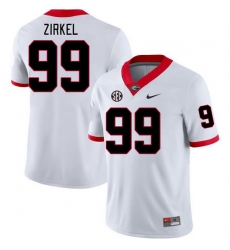 Men #99 Jared Zirkel Georgia Bulldogs College Football Jerseys Stitched-White Men #99 Jared Zirkel Georgia Bulldogs College Football Jerseys Stitched-White