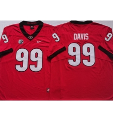 Men #99 Jordan Davis Georgia Bulldogs College Football Jerseys red Men #99 Jordan Davis Georgia Bulldogs College Football Jerseys red