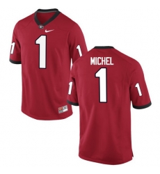 Men Georgia Bulldogs #1 Sony Michel College Football Jerseys-Red Men Georgia Bulldogs #1 Sony Michel College Football Jerseys-Red