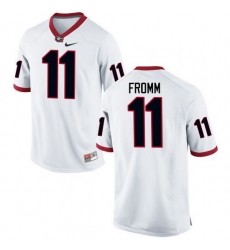 Men Georgia Bulldogs #11 Jake Fromm College Football Jerseys-White Men Georgia Bulldogs #11 Jake Fromm College Football Jerseys-White