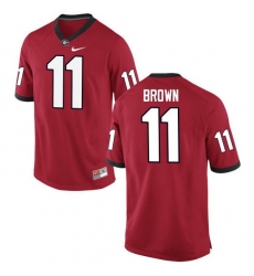 Men Georgia Bulldogs #11 Keyon Brown College Football Jerseys-Red Men Georgia Bulldogs #11 Keyon Brown College Football Jerseys-Red