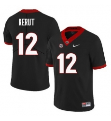 Men Georgia Bulldogs #12 Christian Kerut College Football Jerseys Sale-Black Men Georgia Bulldogs #12 Christian Kerut College Football Jerseys Sale-Black