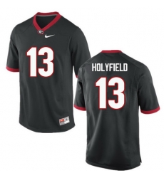 Men Georgia Bulldogs #13 Elijah Holyfield College Football Jerseys-Black Men Georgia Bulldogs #13 Elijah Holyfield College Football Jerseys-Black