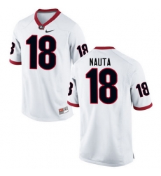 Men Georgia Bulldogs #18 Isaac Nauta College Football Jerseys-White Men Georgia Bulldogs #18 Isaac Nauta College Football Jerseys-White