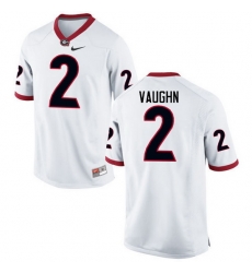 Men Georgia Bulldogs #2 Sam Vaughn College Football Jerseys-White Men Georgia Bulldogs #2 Sam Vaughn College Football Jerseys-White