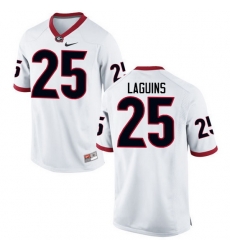 Men Georgia Bulldogs #25 Jaleel Laguins College Football Jerseys-White Men Georgia Bulldogs #25 Jaleel Laguins College Football Jerseys-White