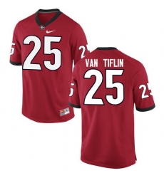 Men Georgia Bulldogs #25 Steven Van Tiflin College Football Jerseys-Red Men Georgia Bulldogs #25 Steven Van Tiflin College Football Jerseys-Red