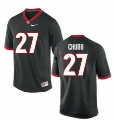 Men Georgia Bulldogs #27 Nick Chubb College Football Jerseys-Black Men Georgia Bulldogs #27 Nick Chubb College Football Jerseys-Black