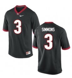 Men Georgia Bulldogs #3 Tyler Simmons College Football Jerseys-Black Men Georgia Bulldogs #3 Tyler Simmons College Football Jerseys-Black