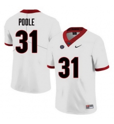 Men Georgia Bulldogs #31 William Poole College Football Jerseys Sale-White Men Georgia Bulldogs #31 William Poole College Football Jerseys Sale-White