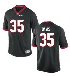 Men Georgia Bulldogs #35 Aaron Davis College Football Jerseys-Black Men Georgia Bulldogs #35 Aaron Davis College Football Jerseys-Black
