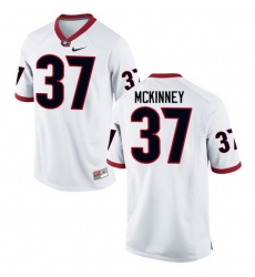 Men Georgia Bulldogs #37 Jordon McKinney College Football Jerseys-White Men Georgia Bulldogs #37 Jordon McKinney College Football Jerseys-White