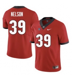 Men Georgia Bulldogs #39 Hugh Nelson College Football Jerseys Sale-Red Men Georgia Bulldogs #39 Hugh Nelson College Football Jerseys Sale-Red