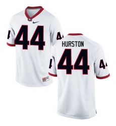 Men Georgia Bulldogs #44 Justin Hurston College Football Jerseys-White Men Georgia Bulldogs #44 Justin Hurston College Football Jerseys-White