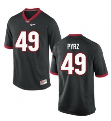 Men Georgia Bulldogs #49 Koby Pyrz College Football Jerseys-Black Men Georgia Bulldogs #49 Koby Pyrz College Football Jerseys-Black