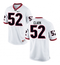 Men Georgia Bulldogs #52 Tyler Clark College Football Jerseys-White Men Georgia Bulldogs #52 Tyler Clark College Football Jerseys-White