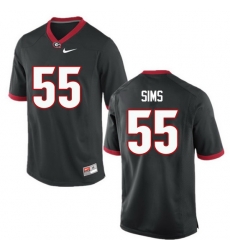 Men Georgia Bulldogs #55 Dyshon Sims College Football Jerseys-Black Men Georgia Bulldogs #55 Dyshon Sims College Football Jerseys-Black