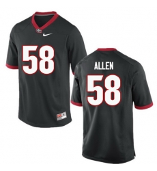 Men Georgia Bulldogs #58 Pat Allen College Football Jerseys-Black Men Georgia Bulldogs #58 Pat Allen College Football Jerseys-Black