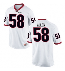 Men Georgia Bulldogs #58 Pat Allen College Football Jerseys-White Men Georgia Bulldogs #58 Pat Allen College Football Jerseys-White
