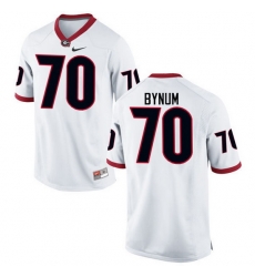 Men Georgia Bulldogs #70 Aulden Bynum College Football Jerseys-White Men Georgia Bulldogs #70 Aulden Bynum College Football Jerseys-White