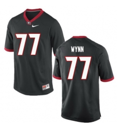 Men Georgia Bulldogs #77 Isaiah Wynn College Football Jerseys-Black Men Georgia Bulldogs #77 Isaiah Wynn College Football Jerseys-Black
