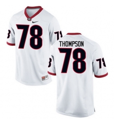 Men Georgia Bulldogs #78 Trenton Thompson College Football Jerseys-White Men Georgia Bulldogs #78 Trenton Thompson College Football Jerseys-White