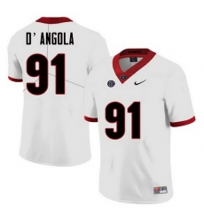 Men Georgia Bulldogs #91 Michael D'Angola College Football Jerseys Sale-White Men Georgia Bulldogs #91 Michael D'Angola College Football Jerseys Sale-White