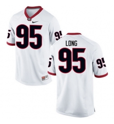 Men Georgia Bulldogs #95 Marshall Long College Football Jerseys-White Men Georgia Bulldogs #95 Marshall Long College Football Jerseys-White