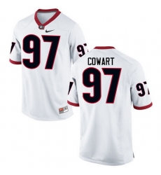 Men Georgia Bulldogs #97 Will Cowart College Football Jerseys-White Men Georgia Bulldogs #97 Will Cowart College Football Jerseys-White