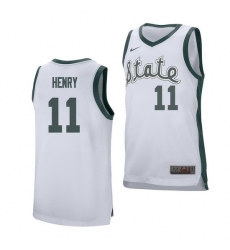 Michigan State Spartans Aaron Henry White College Basketball Men'S Jersey Michigan State Spartans Aaron Henry White College Basketball Men'S Jersey