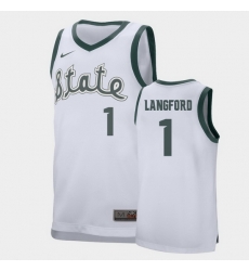 Michigan State Spartans Josh Langford White Retro Performance Men'S Jersey Michigan State Spartans Josh Langford White Retro Performance Men'S Jersey