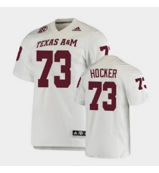 Men Texas A&M Aggies Jared Hocker College Football White Premier Jersey Men Texas A&M Aggies Jared Hocker College Football White Premier Jersey