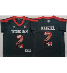 Texas A 26M Aggies 2 Johnny Manziel Black Portrait Number College Jersey Texas A 26M Aggies 2 Johnny Manziel Black Portrait Number College Jersey