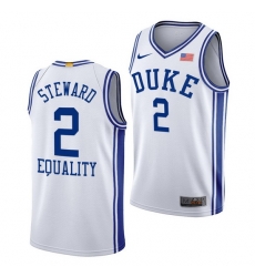 Duke Blue Devils Dj Steward White Equality Men Jersey Duke Blue Devils Dj Steward White Equality Men Jersey