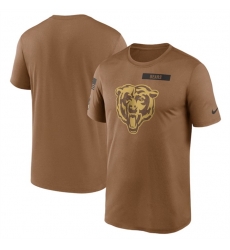 Men Chicago Bears 2023 Brown Salute To Service Legend Performance T Shirt Men Chicago Bears 2023 Brown Salute To Service Legend Performance T Shirt