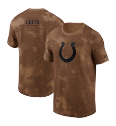 Men Indianapolis Colts 2023 Brown Salute To Service Sideline T Shirt Men Indianapolis Colts 2023 Brown Salute To Service Sideline T Shirt