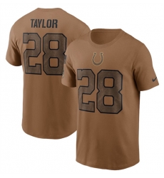 Men Indianapolis Colts 28 Jonathan Taylor 2023 Brown Salute To Service Name Number T Shirt Men Indianapolis Colts 28 Jonathan Taylor 2023 Brown Salute To Service Name Number T Shirt