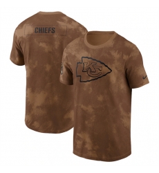 Men Kansas City Chiefs 2023 Brown Salute To Service Sideline T Shirt Men Kansas City Chiefs 2023 Brown Salute To Service Sideline T Shirt
