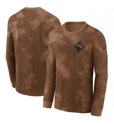 Men New England Patriots Brown 2023 Salute To Service Long Sleeve T Shirt Men New England Patriots Brown 2023 Salute To Service Long Sleeve T Shirt