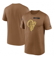 Men Los Angeles Rams 2023 Brown Salute To Service Legend Performance T Shirt Men Los Angeles Rams 2023 Brown Salute To Service Legend Performance T Shirt