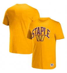 Men Washington Commanders X Staple Yellow Logo Lockup T Shirt Men Washington Commanders X Staple Yellow Logo Lockup T Shirt