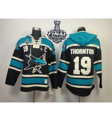 Men San Jose Sharks 19 Joe Thornton Black Sawyer Hooded Sweatshirt 2016 Stanley Cup Final Patch Stitched NHL Jersey Men San Jose Sharks 19 Joe Thornton Black Sawyer Hooded Sweatshirt 2016 Stanley Cup Final Patch Stitched NHL Jersey