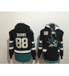 Men San Jose Sharks 88 Brent Burns Black Stitched Hoodie Men San Jose Sharks 88 Brent Burns Black Stitched Hoodie
