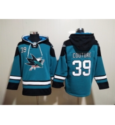 Men's San Jose Sharks #39 Logan Couture Teal Ageless Must-Have Lace-Up Pullover Hoodie Men's San Jose Sharks #39 Logan Couture Teal Ageless Must-Have Lace-Up Pullover Hoodie