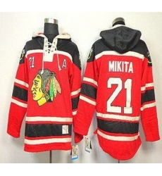 Chicago Blackhawks 21 Stan Mikita Red Lace-Up NHL Jersey Hoodies Chicago Blackhawks 21 Stan Mikita Red Lace-Up NHL Jersey Hoodies