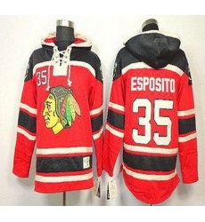Chicago Blackhawks 35 Tony Esposito Red Lace-Up NHL Jersey Hoodies Chicago Blackhawks 35 Tony Esposito Red Lace-Up NHL Jersey Hoodies