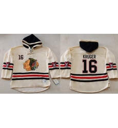 Men Chicago Blackhawks 16 Marcus Kruger Cream Heavyweight Pullover Hoodie Stitched NHL Jersey Men Chicago Blackhawks 16 Marcus Kruger Cream Heavyweight Pullover Hoodie Stitched NHL Jersey