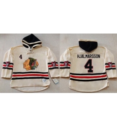 Men Chicago Blackhawks 4 Niklas Hjalmarsson Cream Heavyweight Pullover Hoodie Stitched NHL Jersey Men Chicago Blackhawks 4 Niklas Hjalmarsson Cream Heavyweight Pullover Hoodie Stitched NHL Jersey