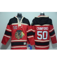Men Chicago Blackhawks 50 Corey Crawford Red Sawyer Hooded Sweatshirt Stitched NHL Jersey Men Chicago Blackhawks 50 Corey Crawford Red Sawyer Hooded Sweatshirt Stitched NHL Jersey